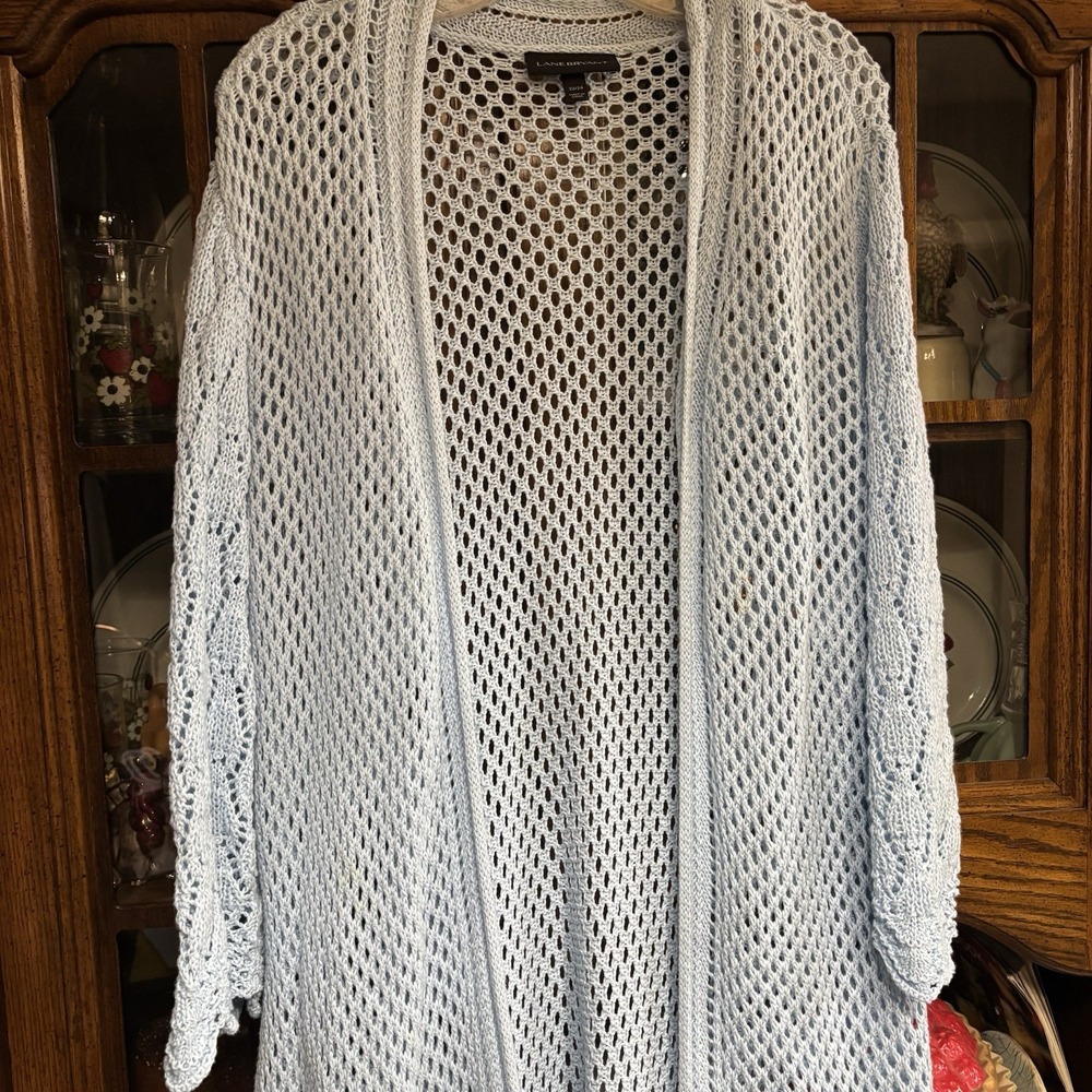 Lane Bryant Women's Knitted Duster Long Cardigan 22/24‎ Blue Grandmacore Coz
